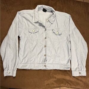Ouray Sportswear women corduroy Jacket Light Gray XL Button Pockets Collared